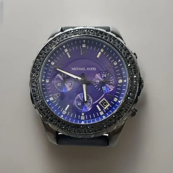 Michael Kors MK5390 Watch NEW Michael Kors MK-5390 Chronograph Watch – Black & Purple Dial main image 2